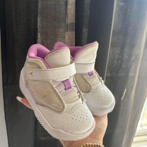 Kids White and Purple Sneakers